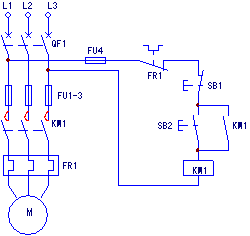 用熱繼電器組成的電動(dòng)機過(guò)載保護電路