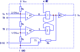 時(shí)基電路NE555等效功能框圖