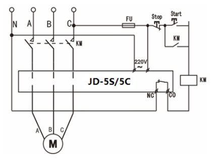電動(dòng)機缺相保護器工作原理和接線(xiàn)圖